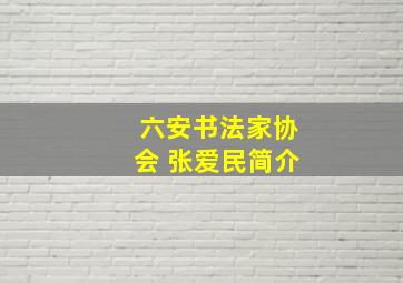 六安书法家协会 张爱民简介